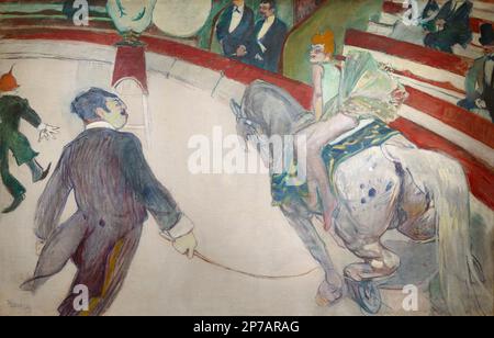 Equestrienne, im Cirque Fernando, Henri de Toulouse-Lautrec, 1887-1888, Kunst Institut von Chicago, Chicago, Illinois, USA, Nordamerika, Stockfoto