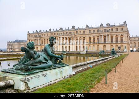 Garden Facade Corps de Logis, Le Parterre dEau, Chateau de Versailles, Departement Yvelines, Region Ile-de-France, Frankreich Stockfoto