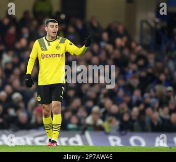 London, England, 7. März 2023. Giovanni Reyna von Borussia Dortmund während des Spiels der UEFA Champions League auf der Stamford Bridge, London. Der Bildausdruck sollte lauten: David Klein/Sportimage Stockfoto