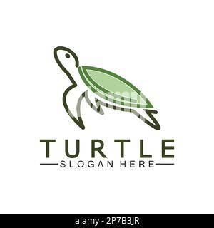Schildkrötensymbol, Vektordarstellung für Meeresschildkröten, Logo für Schaltflächen, Websites, mobile Apps und andere Designanforderungen Stock Vektor