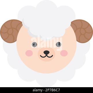 Aries nettes Tierkreiszeichen runde Vektor-Illustration Stock Vektor