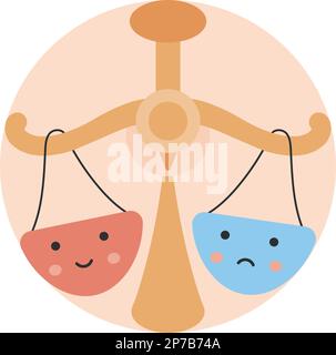 Libra nettes Tierkreiszeichen runde Vektor-Illustration Stock Vektor