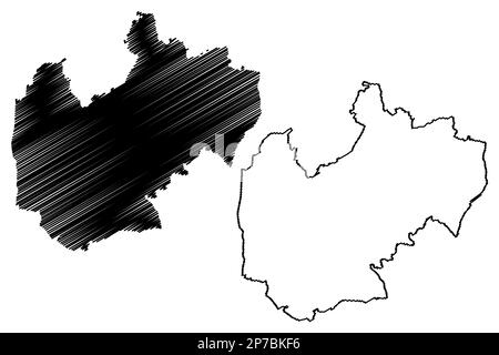 Epping Forest nicht-Metropolregion (Vereinigtes Königreich von Großbritannien und Nordirland, zeremonielle Grafschaft Essex, England) Kartenvektor illustrati Stock Vektor