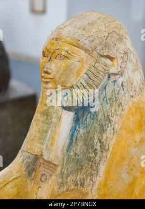 Kairo, Ägyptisches Museum, Sphinx der Hatschepsut, relativ ungewöhnlich, da sein Kopf Löwenmerkmale (Mähne) hat, während dies in der Regel nur sein Körper ist. Stockfoto