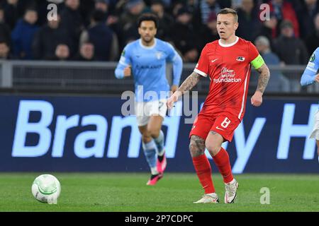 Rom, Latium. 07. März 2023. Jordy Clasie AZ Alkmaar während des Fußballspiels der UEFA Conference League Spiel Serie A Spiel Lazio gegen AZ Alkmaar, Stadio Olimpico Rom, Italien, 07. März 2023 Fotografo01 Kredit: Independent Photo Agency/Alamy Live News Stockfoto