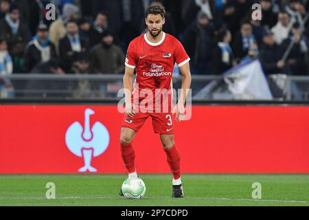 Rom, Latium. 07. März 2023. Pantelis Hatzidiakos AZ Alkmaar während des Fußballspiels der UEFA Conference League Spiel Serie A Spiel Lazio gegen AZ Alkmaar, Stadio Olimpico Rom, Italien, 07. März 2023 Fotografo01 Kredit: Independent Photo Agency/Alamy Live News Stockfoto