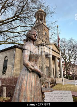 Abigail Adams Statue, geformt von Sergey Eylanbekov in Quincy Massachusetts. Stockfoto