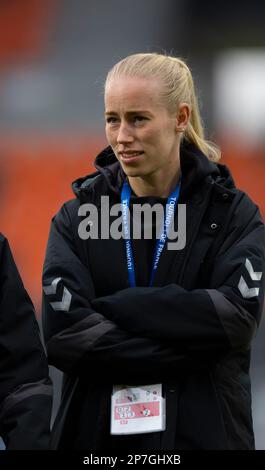 Laval, Frankreich. 21. Februar 2023. Laval, Frankreich, Februar 21. 2023: Aktion des internationalen Freundschaftsspiels zwischen Dänemark und Uruguay im Stade Francis Le Basser in Laval, Frankreich (James Whitehead/SPP). Kredit: SPP Sport Press Photo. Alamy Live News Stockfoto