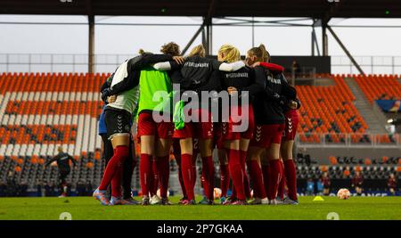 Laval, Frankreich. 21. Februar 2023. Laval, Frankreich, Februar 21. 2023: Aktion des internationalen Freundschaftsspiels zwischen Dänemark und Uruguay im Stade Francis Le Basser in Laval, Frankreich (James Whitehead/SPP). Kredit: SPP Sport Press Photo. Alamy Live News Stockfoto