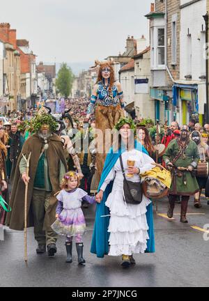 Beltane Celebrations in Glastonbury, Somerset Stockfoto