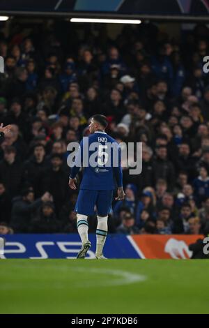 England, London, 07. März 2023 - Enzo Fernandez von Chelsea während der UEFA Champions League-Runde von 16. Teilstück zwei zwischen Chelsea und Borussia Do Stockfoto