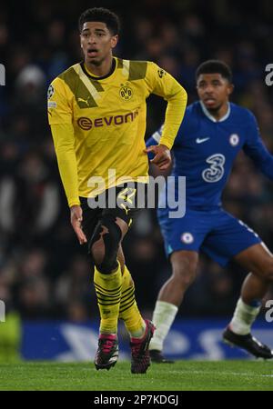 England, London, 07. März 2023 - Jude Bellingham von Borussia Dortmund während der UEFA Champions League-Runde mit 16. Liga-Spiel zwischen Chelsea und Stockfoto