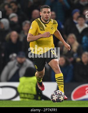 England, London, 07. März 2023 - Raphael Guerreiro von Borussia Dortmund während der UEFA Champions League-Runde mit 16. Teilstück zwei zwischen Chelsea und Stockfoto