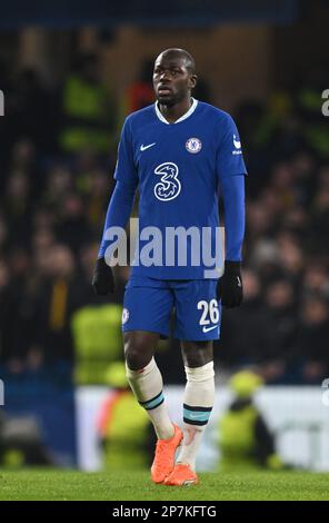 England, London, 07. März 2023 - Kalidou Koulibaly von Chelsea während der UEFA Champions League-Runde von 16. Teilstück zwei zwischen Chelsea und Borussia Stockfoto