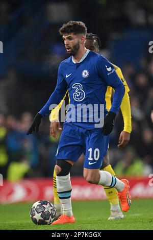 England, London, 07. März 2023 - Christian Pulisic of Chelsea während der UEFA Champions League-Runde mit 16. Teilstück zwei zwischen Chelsea und Borussia Stockfoto