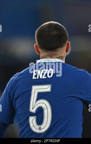 England, London, 07. März 2023 - Enzo Fernandez von Chelsea während der UEFA Champions League-Runde von 16. Teilstück zwei zwischen Chelsea und Borussia Do Stockfoto
