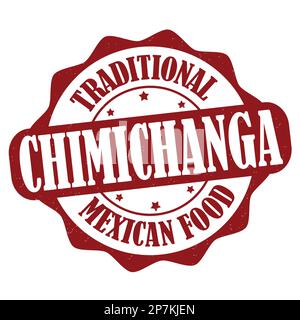 Chimichanga Grunge-Gummistempel auf weißem Hintergrund, Vektordarstellung Stock Vektor