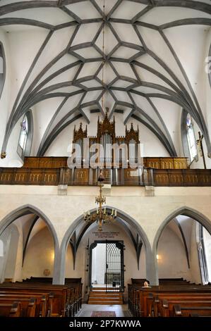 Orgel, St. Katharinenkirche, Kostol sv. Kataríny, Banská Štiavnica, Selmecbánya, Banská Bystrica Region, Slowakische Republik, Europa Stockfoto