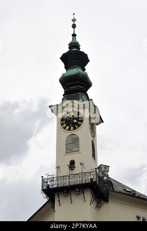 Rathaus, Radnica, Banská Štiavnica, Selmecbánya, Banská Bystrica Region, Slowakische Republik, Europa Stockfoto