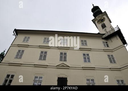 Rathaus, Radnica, Banská Štiavnica, Selmecbánya, Banská Bystrica Region, Slowakische Republik, Europa Stockfoto