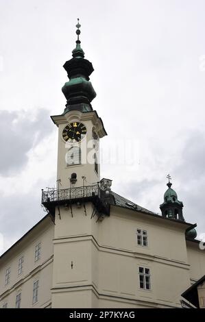 Rathaus, Radnica, Banská Štiavnica, Selmecbánya, Banská Bystrica Region, Slowakische Republik, Europa Stockfoto