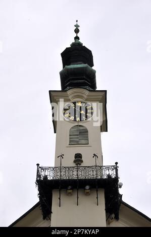 Rathaus, Radnica, Banská Štiavnica, Selmecbánya, Banská Bystrica Region, Slowakische Republik, Europa Stockfoto