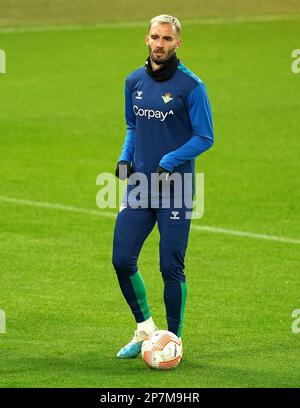 Real Betis' deutscher Pezzella während eines Trainings in Old Trafford, Manchester. Bilddatum: Mittwoch, 8. März 2023. Stockfoto