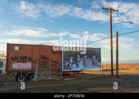 Eintritt zum Bombay Beach am Salton Sea Stockfoto