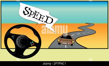 Hand mit Lenkrad-Auto-Auto-Kontrolle-Symbol Stock-Vektorgrafik - Alamy