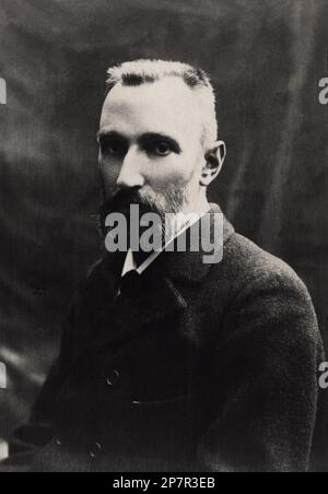 1890 Ca , Paris , FRANKREICH : der gefeierte PIERRE CURIE ( 1859 - 1906 ) war ein französischer Physiker, ein Pionier in Kristallographie, Magnetismus, Piezoelektrizität und Radioaktivität . Er teilte den Nobelpreis für Physik 1903 mit seiner Frau Maria Sklodowska - Curie ( Marie Curie ) und Henri Becquerel " in Anerkennung der außergewöhnlichen Leistungen, die sie durch ihre gemeinsamen Forschungen über die von Professor Henri Becquerel entdeckten Strahlungsphänomene erbracht haben. Foto von Pirou , Paris .- foto Storiche - foto storica - scienziato - Wissenschaftler - Portrait - ritratto - FRANCIA - barba - Bart - MEDICO - Stockfoto