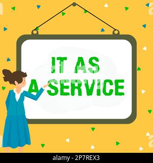 Schreiben mit Anzeige von Text IT as A Service. Geschäftskonzept Informationstechnologie, die Dienstleistungen für Unternehmen bereitstellt Stockfoto