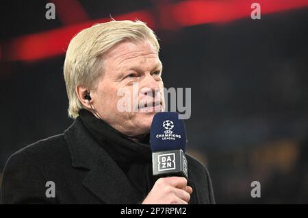 München, Deutschland. 08. März 2023. Fußball: Champions League, Bayern München - Paris Saint-Germain, K.O.-Runde, Runde 16, zweite Beine, Allianz Arena: Oliver Kahn vor dem Spiel. Kredit: Sven Hoppe/dpa/Alamy Live News Stockfoto