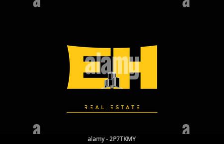 Immobilienbriefe Initialen Monogramm Logo eh, HE Stock Vektor