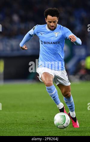 Rom, Italien. 07. März 2023. Felipe Anderson von SS Lazio während des UEFA Conference League-Spiels zwischen SS Lazio und Az Alkmaar im Stadio Olimpico am 7. März 2023 in Rom, Italien. (Foto: Gennaro Masi/Pacific Press) Kredit: Pacific Press Media Production Corp./Alamy Live News Stockfoto