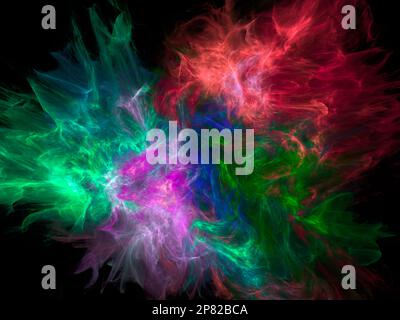 Betreten Sie das bezaubernde Reich der künstlichen Fractals begeben Sie sich auf eine Reise unendlicher Komplexität und entdecken Sie die faszinierende Schönheit von Mathematikdesign Stockfoto