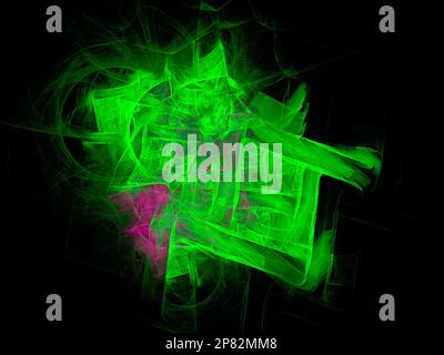 Betreten Sie das bezaubernde Reich der künstlichen Fractals begeben Sie sich auf eine Reise unendlicher Komplexität und entdecken Sie die faszinierende Schönheit von Mathematikdesign Stockfoto