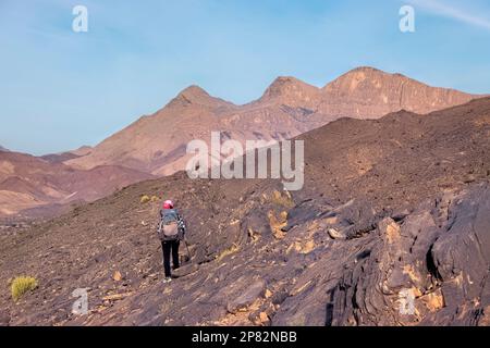 Wanderung zum Jebel Shams, dem höchsten Gipfel in Oman, Al Hamra, Oman Stockfoto