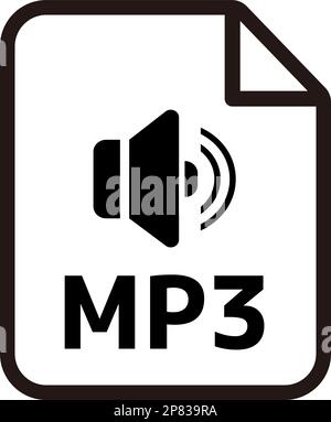 Abbildung des Vektorsymbols für Dateiformate | MP3 Stock Vektor