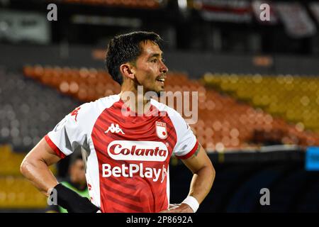 Bogota, Kolumbien. 08. März 2023. Santa Fes Fabian Sambueza während des Spiels zwischen Santa Fe (2) V Aguilas Doradas für das CONMEBOL Libertadores Tournament in Bogota, Kolumbien, 8. März 2023. Foto: Cristian Bayona/Long Visual Press Credit: Long Visual Press/Alamy Live News Stockfoto