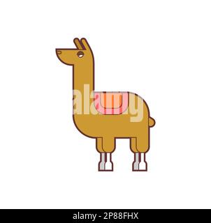 Lama-Alpaka-Cartoon isoliert. Vektordarstellung Stock Vektor
