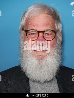 Los Angeles, Usa. 08. März 2023. LOS ANGELES, KALIFORNIEN, USA - MÄRZ 08: Der amerikanische Fernsehmoderator, Komiker, Schriftsteller und Produzent Dave Letterman (David Michael Letterman) trifft auf der Los Angeles Premiere von Disney's Music Docu-Special „Bono & the Edge: A Sort of Homecoming, mit Dave Letterman' im Orpheum Theatre am 8. März 2023 in Los Angeles, Kalifornien, USA. (Foto: Xavier Collin/Image Press Agency) Kredit: Image Press Agency/Alamy Live News Stockfoto