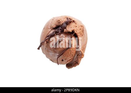 Belgisches Schokoladeneis mit Schokoladendressing oben drauf. Stockfoto