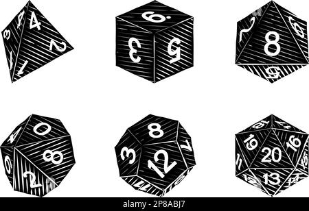 Spiel Würfel Illustration Rollenspiel Brettset Stock Vektor