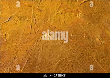 Hintergrund, Textur, Hintergrund, handbemaltetes Öl in warmen Orangentönen mit Relief Stockfoto