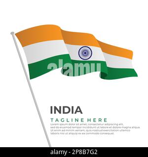 Modernes Design mit indischer Flagge. Vektordarstellung Stock Vektor