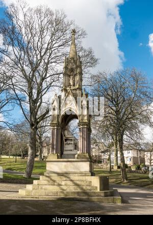 Denkmalstatue von Sir Titus Salt in Lister Park, Bradford, England, Großbritannien Stockfoto