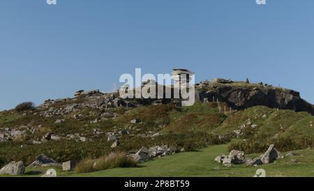 Stowes Hill und der Cheesewring auf Bodmin Moor, Cornwall Stockfoto
