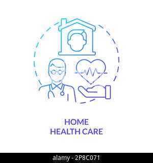 Home Health Care blaues Gradientenkonzept Symbol Stock Vektor