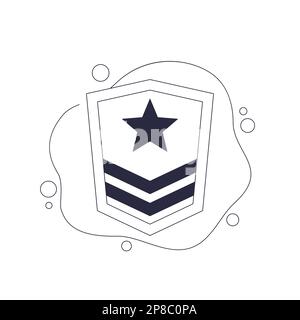 Militärrangfolge, Armeepaulette-Vektordarstellung Stock Vektor