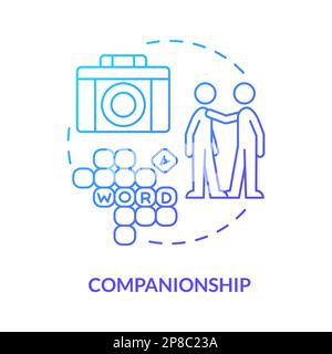 Begleitung blaues Verlaufssymbol Stock Vektor